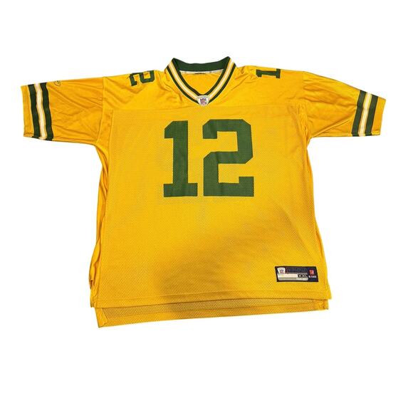 Vintage 2000s Reebok Packers Aaron Rodgers Jersey Gold #12 XXL - Picture 1 of 5